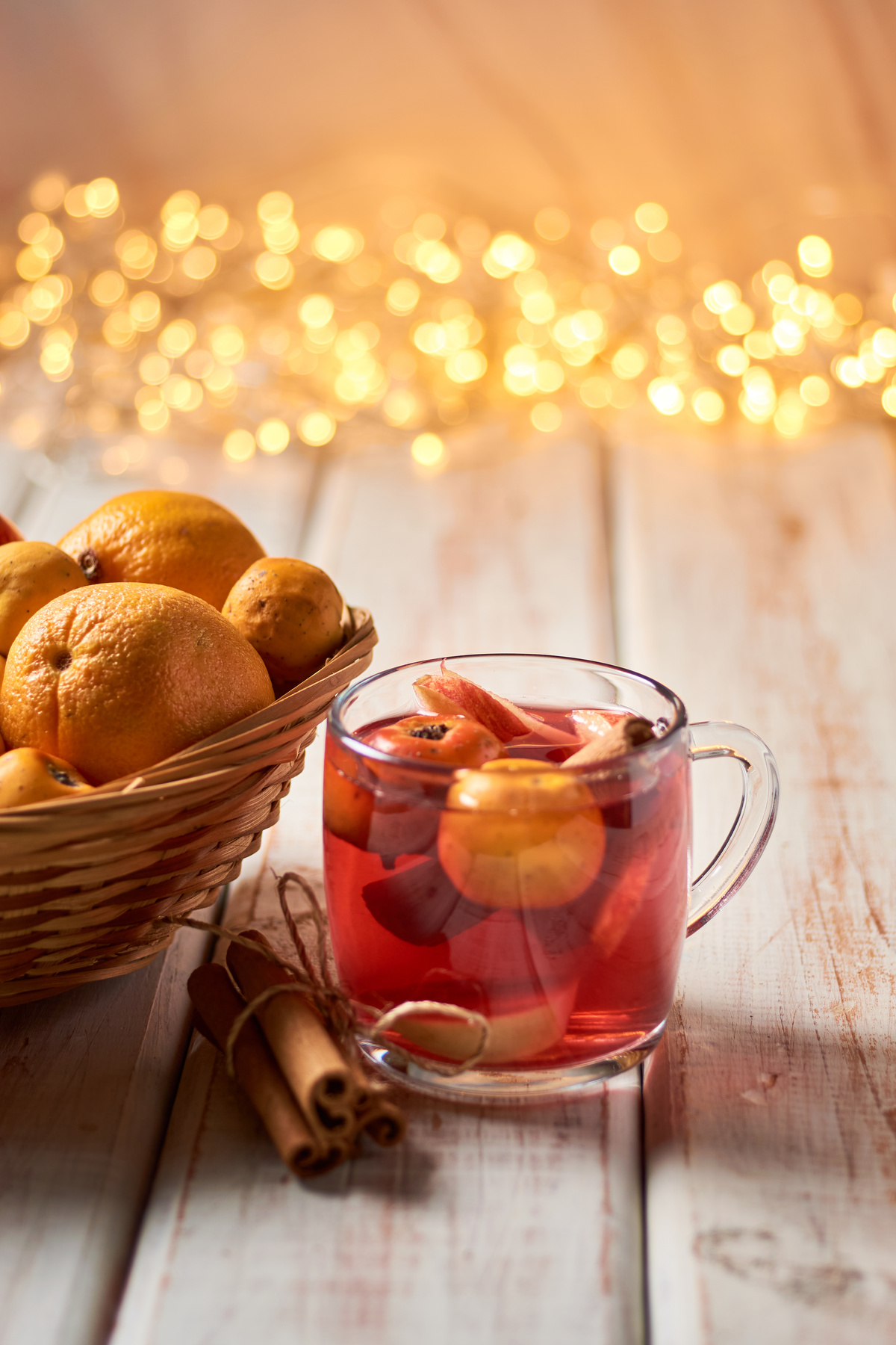 Authentic Mexican fruit punch, traditional Christmas drink.